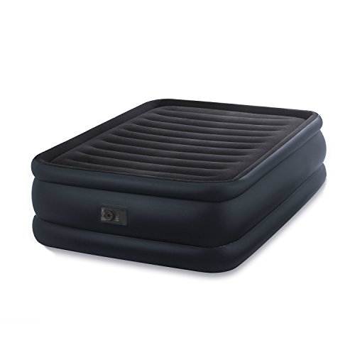 Intex Dura-Beam Series Raised Downy Airbed with Fiber-Tech Construction and Built-in Pump, Queen, Bed Height 22″