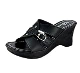 Women's Fashion Wedge Sandal Entwist Upper with BuckleTie Easy Slip on