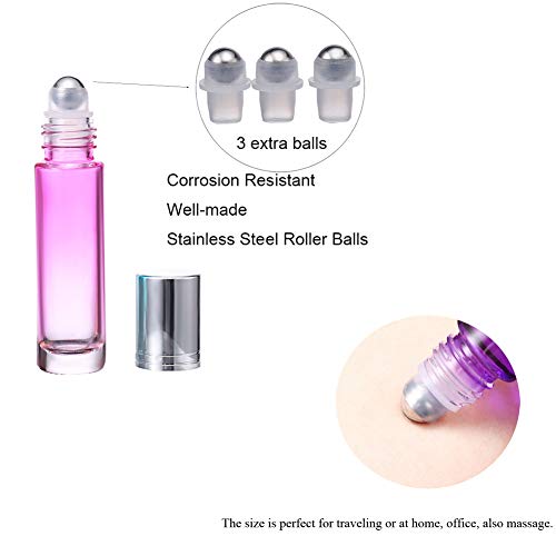 Glass Roller Bottles Empty Bottles for Essential Oil 12 Pack with Stainless Steel Roller Ball Opener Droppers Funnel Lables - Thumbnail 6