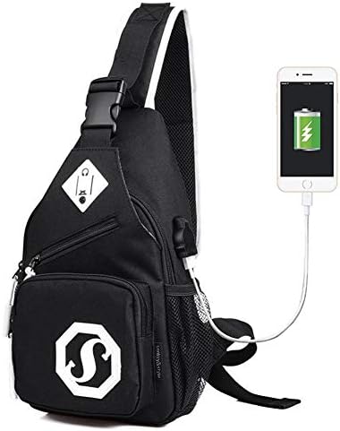 Men's Chest Bag External USB Charge Shoulder Bags Sling Backpack Waterproof Backpack