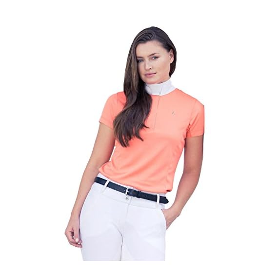 Horze-Ladies-Blaire-UV-Ice-Fit-Short-Sleeve-Show-Shirt-8-Flamingo-Pink