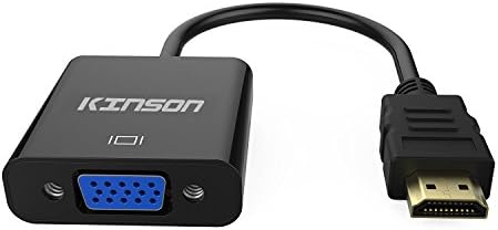 HDMI to VGA with Audio Adapter, KINSONS with Gold-Plated 1080P Active HDMI to VGA Adapter Video Converter Male to Female with Micro USB and 3.5mm Audio Port Cable for PC/Laptop/DVD