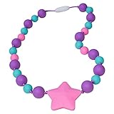 Girls' Starlight Necklace - Sensory Chew Jewelry for Girls by Munchables (Purple/Aqua/Pink)
