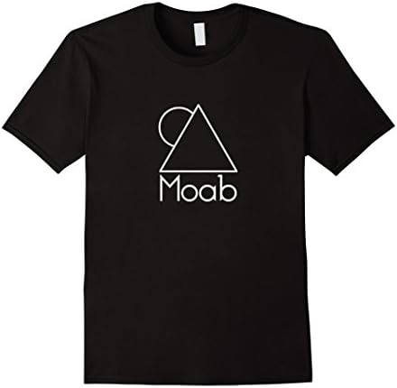 Men's Moab, Utah - White Minimal Mountain and Sun T-Shirt XL Black