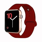 VATI Sport Band Compatible for Apple Watch Band 38mm 40mm, Soft Silicone Sport Strap Replacement Bands Compatible with 2019 Apple Watch Series 5, iWatch 4/3/2/1, 38MM 40MM M/L (Wine Red)