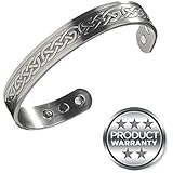 Earth Therapy - Stylish Masculine Pewter Copper Magnetic Cuff Bracelet for Arthritis and Joint Pain Management