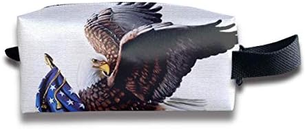 Makeup Cosmetic Bag American Eagle Funny Pattern Medicine Bag Zip Travel Portable Storage Pouch for Mens Womens