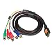 HDMI to RCA Cable,Phoebe168 5 Feet 1.5M HDMI Type A Male to 5RCA Male Plug Video Audio AV Component Converter Adapter Cable for HDTV/DVD and Most LCD Projectors (Nylon)