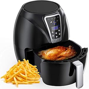 Muzili Air Fryer, Digital Mini Air Fryer 6-in-1 Oil Free Healthy Fryer Family-Size Capacity Oven/Cooker for Low Fat Cooking Timer and Fully Adjustable Temperature Control, LED Display