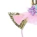 Unicorn Party Favor Supplies 5 Pack Unicorn Gold Silver Horn Headbands Animal Photo Props with Glitter Ears, Unicorn Theme Birthday Cosplay for Girls Children Gift Christmas Halloween Party Costume
