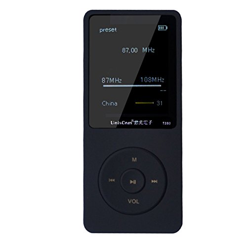 2015 New Original M280 Speaker MP3 MP4 Music Player with 8GB storage and 1.8 Inch Screen /FM/e-book/Voice recorder/80 HOURS Continuous Playback (Black)