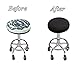 Deisy Dee Soft Stretchable Round Bar Stool Chair Covers Protectors Pack of 2 C097 (Black)