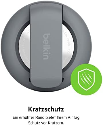 Apple AirTag Hülle mit Clip, Secure Holder Schutzhülle mit Schlüsselanhänger, Schlüsselring, Zubehör mit Kratzschutz – Dunkelgrau