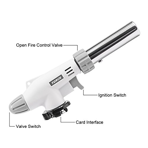 Heyue Metal Flame Gun Welding Gas Torch Lighter Heating Lgnition Butane Portable Camping Welding Gas Torch for crème brûlée DIY Soldering Outdoor BBQ (not include the tank)