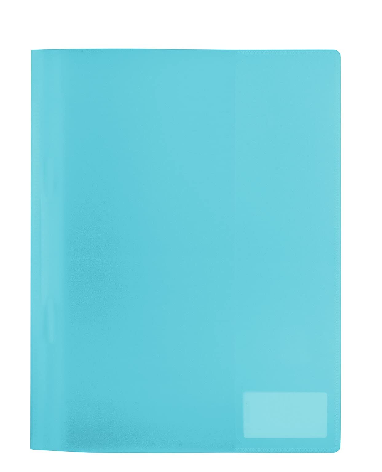 HERMA 19492 File Folder A4 Translucent Light Blue, Pack of 3, Plastic Folder with Labelling Label, Slip Pocket & Metal Stapling Tongue, Sturdy Plastic File Folder Set for School and Office