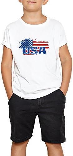 LIMIT Fashion Store- USA Flag Design Printed T-Shirt for Kids (Boys & Girls)