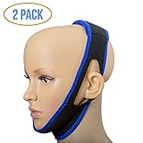 Anti-Snoring Relief Adjustable Chin Jaw Strap Support - Natural and Instant Stop Snoring Solution Sleep Aid (2 sizes INCLUDED)