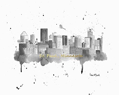 St Paul Minnesota Skyline Canvas Art Print 8x10, 11x14 or 16x20 On Gallery Wrapped Canvas Skyline Art by Artist Amber McDowell