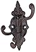 Aunt Chris' Products - Heavy Cast Iron - 3 - Swing Coat hook - Elegant Scroll Work Design - Victorian Style Wall Hung - Primitive Look - Small Swivel Wall Tree