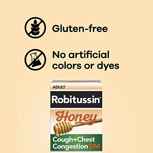 ROBITUSSIN MAXIMUM STRENGTH HONEY COUGH PLUS CHEST CONGESTION DM, COUGH MEDICINE FOR COUGH AND CHEST CONGESTION RELIEF MADE WITH REAL HONEY FOR FLAVOR – 8 FL OZ X 2