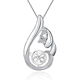 LGSY Sterling Silver Waterdrop Wings CZ Bail Pin Pendant Fitting for Pearl Jewelry, Design Pendant Mount for Women DIY Jewelry Making
