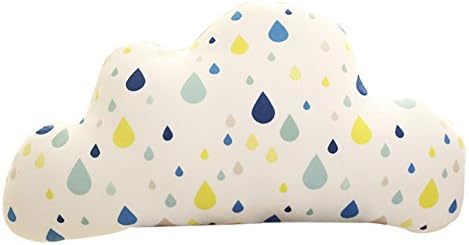 Funif Cute Cloud Shape Throw Pillow Stuffed Plush Toy Doll for Kids Back Cushion for Home Office Sofa Decoration White and Blue 19.7" X 13.8"