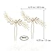Unicra Bride Wedding Pearl Hair Pins Wedding Bridal Hair Pieces Accessories for Women and Girls (Gold)