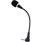 Alishaday Mini Microphone Mini Notebook Mic 3.5 mm Socket Notebook Microphone, Compatible for PC Laptop Notebook (1 Piece/Black)