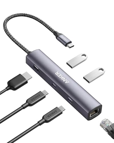 Anker PowerExpand 6-in-1 USB-C Ethernet Adapter, 4K HDMI, 1Gbps
