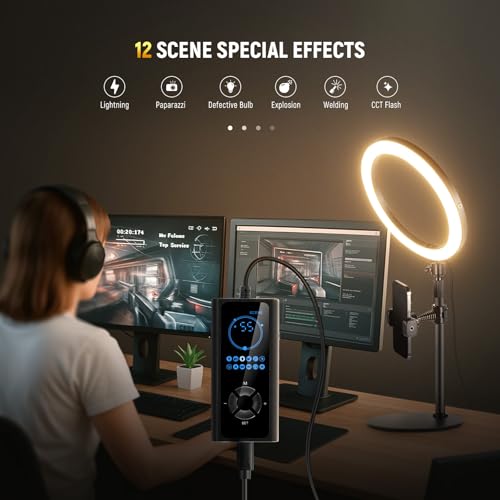 NEEWER 12" 24W High Power Desk Ring Light with Stand/Phone Holder, LED Selfie Video Conference Lighting for iPhone Streaming Makeup Vlog Recording Laptop Computer Webcam Zoom Call Podcast, RH12B