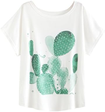 Women's Tops Tees Kawaii Cactus Graphic Print (Size M)