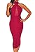 LOV ANNY Women's Hollow Out Sexy Sheer See Through Halter Club Bodycon Dress