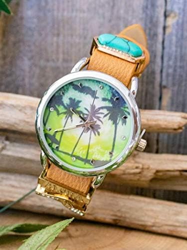 Amazon Co Jp Gold O ハワイアン ナルオーシャン ウオッチ 腕時計 時計 ハワイ 誕生日 プレゼント 結婚祝い ハワイアン雑貨 ハワイアンインテリア クリスマスプレゼント メンズ レディース サーファー サーフィン O ホーム キッチン