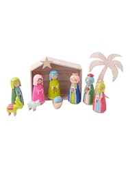 Home: Hallmark, My First Traditions Nativity Set (11 pieces), Modern Wood Figurines by Azusa Omura - Hallmark
