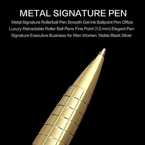 Bolígrafo Giratorio de Metal, Bolígrafos Ejecutivos, Bolígrafo de Acero Inoxidable de 1,0 Mm de Punta Media para Estudiantes de Oficina, Profesores, Negocios (Negro)