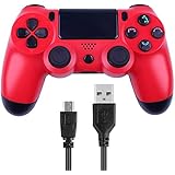 Kogoda Wireless Controllers for PS4 Playstation 4 Dual Shock,V2 Bluetooth Remote Joystick Gamepad for PC PS Pro Android TV with USB Charge Cable(Red)