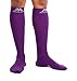 Mojo Compression Socks Durable Comfortable Coolmax Material Unisex Knee High Socks for Recovery, Performance, Medical & Firm Support (Purple, Large)