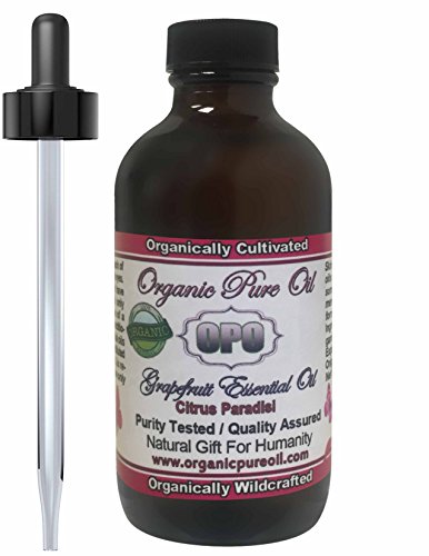 Grapefruit Essential Oil Organic 4 oz 100% Pure Therapeutic Undiluted Steam Distilled Top Grade A for hair skin and perfume By Organic Pure Oils