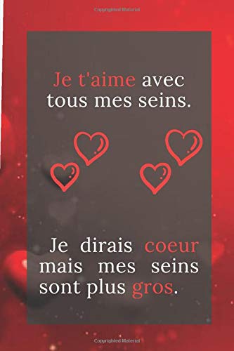 Amazon Com Je T Aime Avec Tous Mes Seins Je Dirais Coeur Mais Mes Seins Sont Plus Gros Journal Vierge Sale Drole Carnet De Notes Raye Et Audacieux Double De Taille 6 X 9