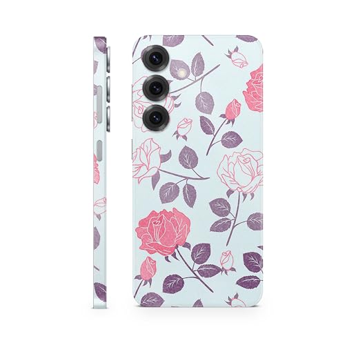 Glossy Glitter Phone Skin Compatible with Samsung Galaxy S25 - Vintage Floral -…