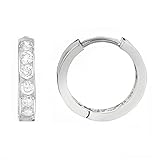 Sterling Silver Cubic Zirconia Huggies Huggy Baby Hoop Earrings