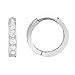 Sterling Silver Cubic Zirconia Huggies Huggy Baby Hoop Earrings