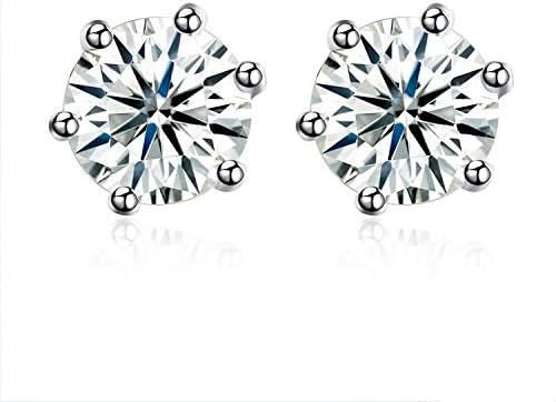 Sterling Silver Princess Cut Cubic Zirconia Hypoallergenic Stud Earrings for Women Girl