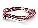 VIRGINSTONE Silver Fish Hook Bracelets on Colorful Nylon Ropes (Burgundy)