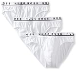 BOSS HUGO BOSS Men's Cotton Stretch 3 Pack Mini Brief, White, Medium