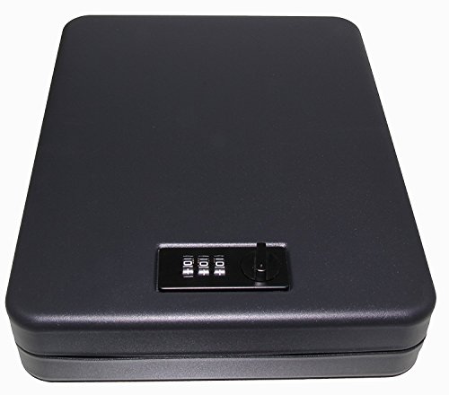 Pack of 2 X-Large Size Handgun Safe Vault Security Pistol Safety Case Combination Lock Box