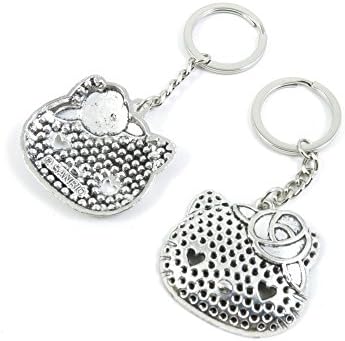 100 PCS Arts Crafts Fashion Jewelry Making Findings Key Ring Chains Tags Clasps Keyring Keychain O4PQ6I Hello Kitty Head