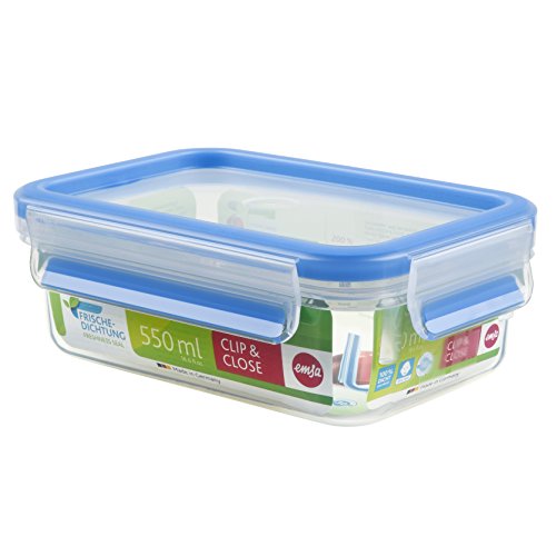 Emsa Clip and Close Storage Container, Rectangular, 18.6 Ounces