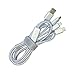 OFLY 3 in 1 Nylon Braided Cable, 3.9ft(1.2M) Multi USB Sync & Charge for Type C & Lightning & Micro USB