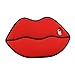 iPhone 6 6S Case Red Lips with Crossbody Metal Chain Miniko(TM) Cute 3D Sexy Red Lips Silicone Cartoon Funny Gel Lovely Stylish Design Phone Case for iPhone 6 6s 4.7 inch Teen Girls Women